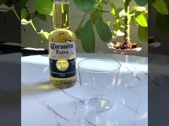 사용자 지정 로고 인쇄 된 결정 맑은 일회용 PS 플라스틱 컵 주스와 물